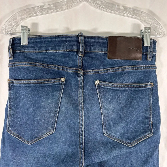 Zara Man Cut Off Shorts Men's 31 Dark Wash Denim High Rise Button Zip - Picture 7 of 9